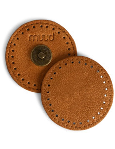 Fermoir magnétique à coudre en cuir Muud Frida - Whisky 2