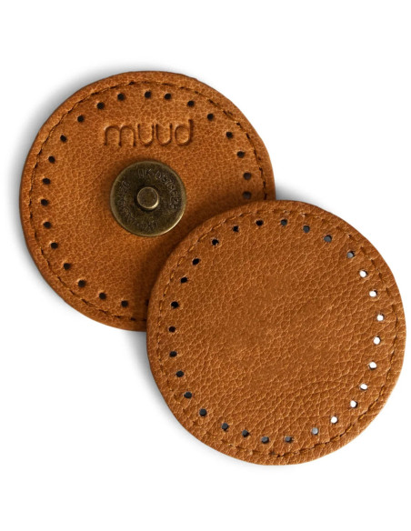 Fermoir magnétique à coudre en cuir Muud Frida - Whisky