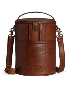 Sac de rangement en cuir pour le tricot Muud Saturn XL - Rich Brown 2