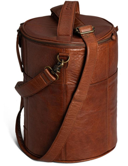 Sac de rangement en cuir pour le tricot Muud Saturn XL - Rich Brown