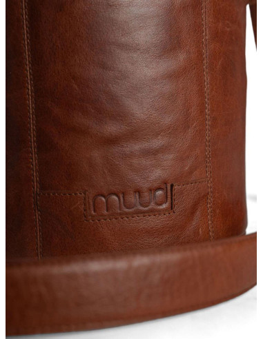 Sac de rangement en cuir pour le tricot Muud Saturn XL - Rich Brown