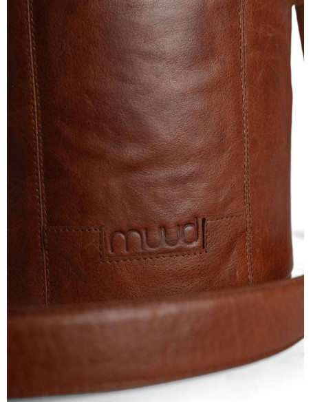 Sac de rangement en cuir pour le tricot Muud Saturn XL - Rich Brown