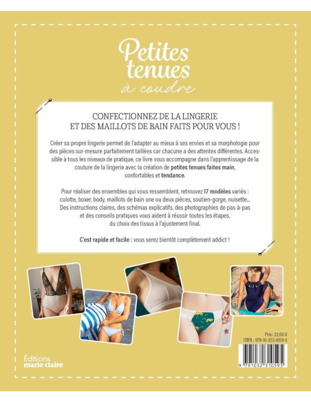 Livre petites tenues à coudre : Culotte, brassière, pyjama, body, maillot de bain