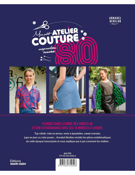 Livre mon petit atelier couture inspiration années 80