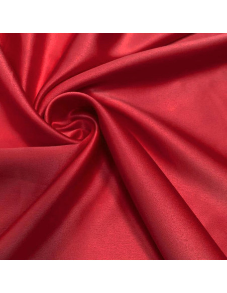 Tissu satin extensible - Rouge