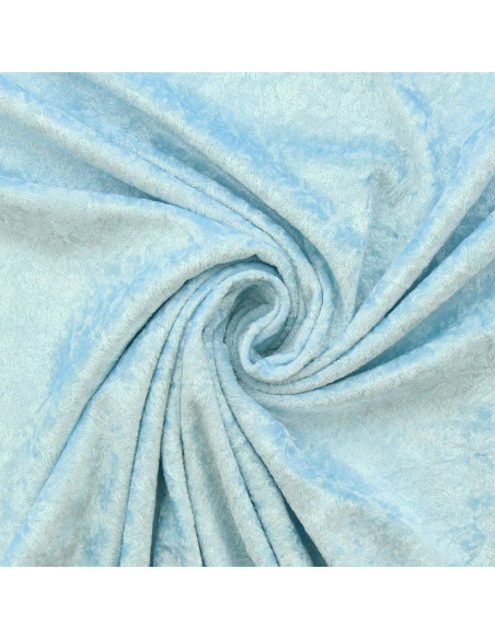 Tissus panne de velours - Bleu layette