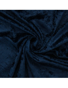 Tissus panne de velours - Bleu marine