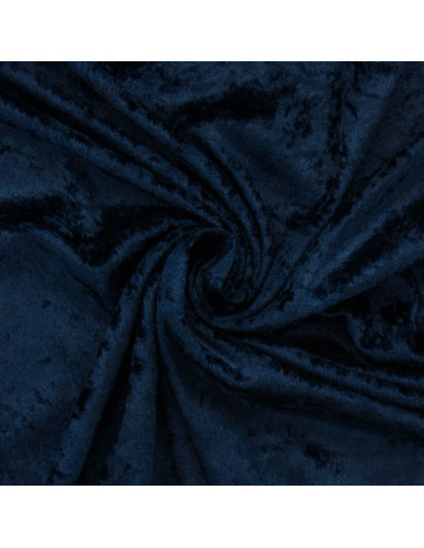 Tissus panne de velours - Bleu marine