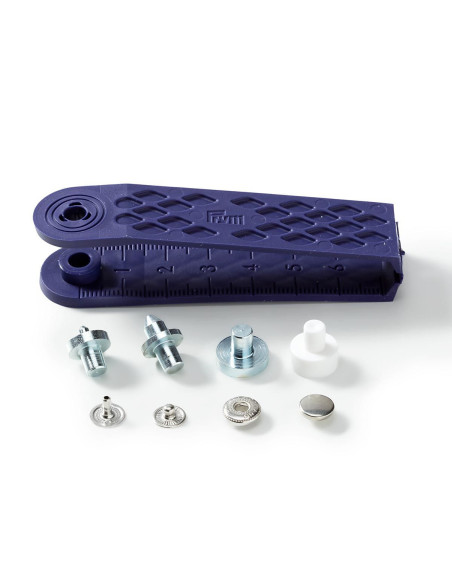 Boite de 10 boutons pression anorak Argent avec outil 8 mm