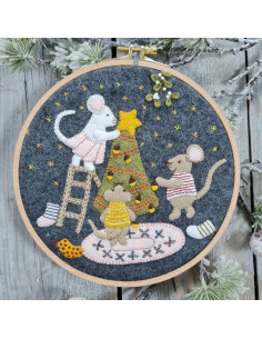 Kit feutrine avec tambour - Famille de souris à noël