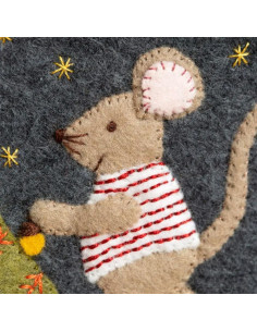 Kit feutrine avec tambour - Famille de souris à noël 2