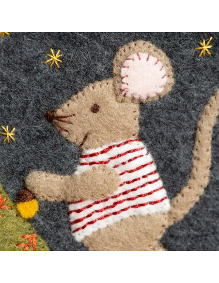 Kit feutrine avec tambour - Famille de souris à noël