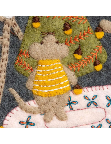 Kit feutrine avec tambour - Famille de souris à noël