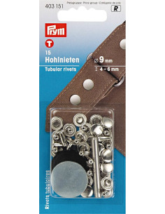 Set de 15 rivets tubulaires avec outil de perçage 4-6 mm