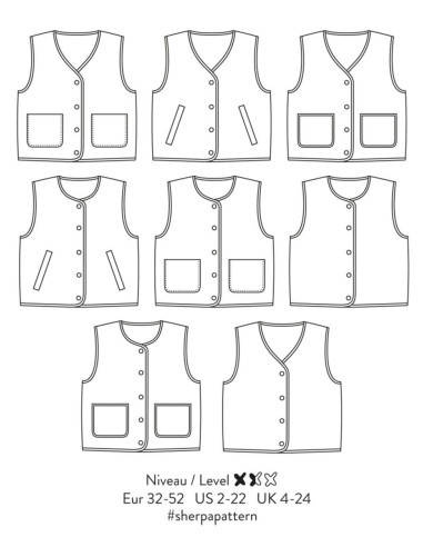 Patron de gilet sans manche Sherpa - Atelier Scämmit