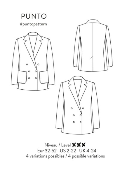 Patron de veste Punto - Atelier Scämmit