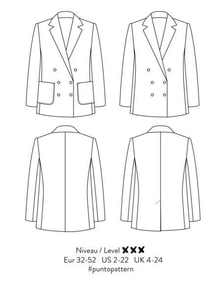 Patron de veste Punto - Atelier Scämmit