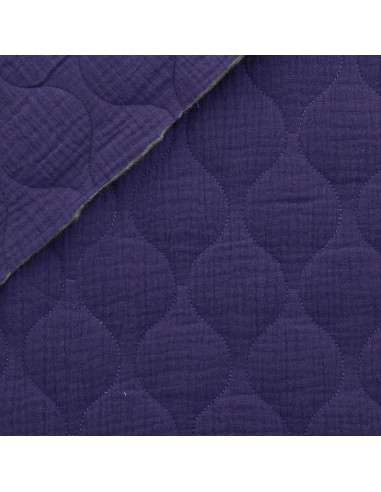 Tissu double gaze matelassé wave - Violet