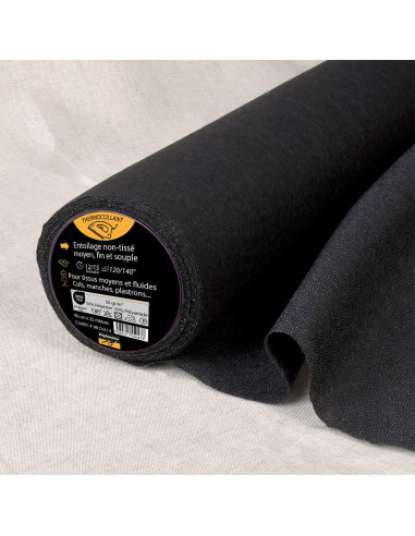 Entoilage non tissé thermocollant medium - Noir