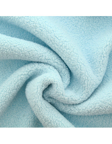 Tissu fourrure bouclette Teddy - Bleu layette