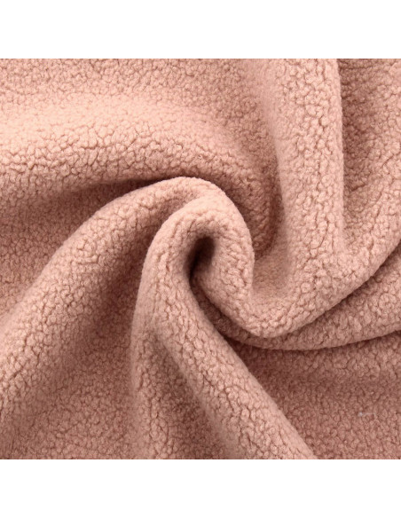 Tissu fourrure bouclette Teddy - Vieux rose