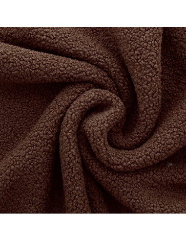 Tissu fourrure bouclette Teddy - Marron