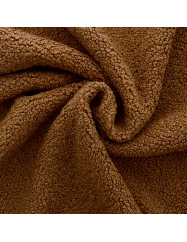 Tissu fourrure bouclette Teddy - Noisette