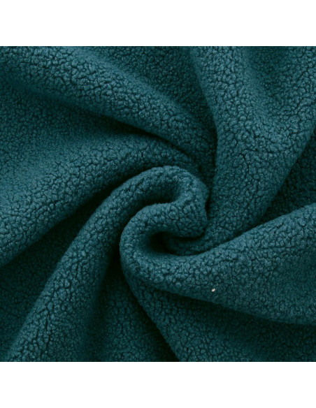 Tissu fourrure bouclette Teddy - Bleu pétrole