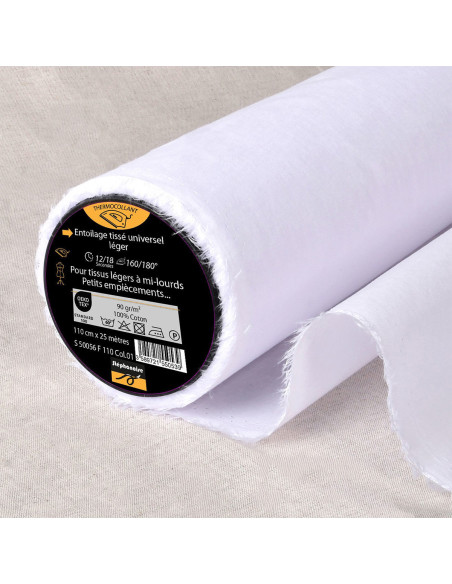 Entoilage tissé thermocollant universel léger