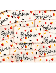 Lot de 5 étiquettes tissées à coudre Bohème