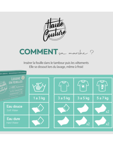 Lessive en feuilles Haute Couture