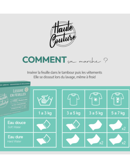 Lessive en feuilles Haute Couture