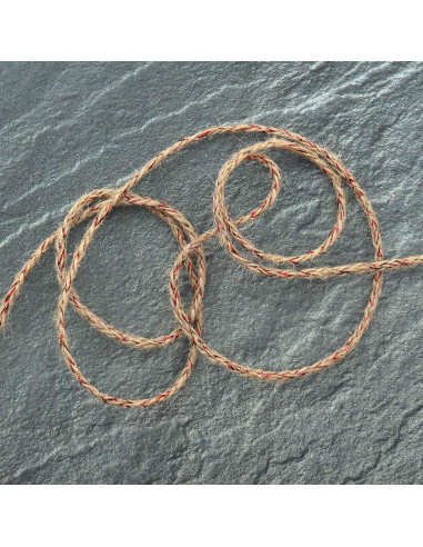 Tresse ronde jute lurex - Rouge