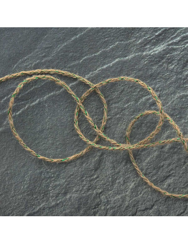 Tresse ronde jute lurex - Vert