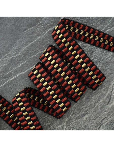 Sangle damier lurex - Rouille