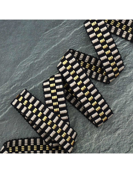 Sangle damier lurex - Gris