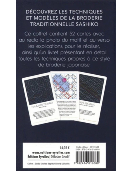 Coffret motifs Sashiko - 52 modèles à broder