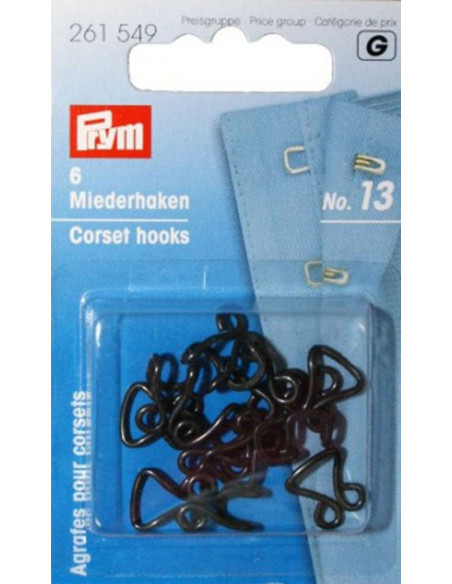Agrafes et portes pour corsets - Noir par 6