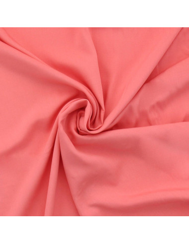 Tissu popeline de viscose - Corail