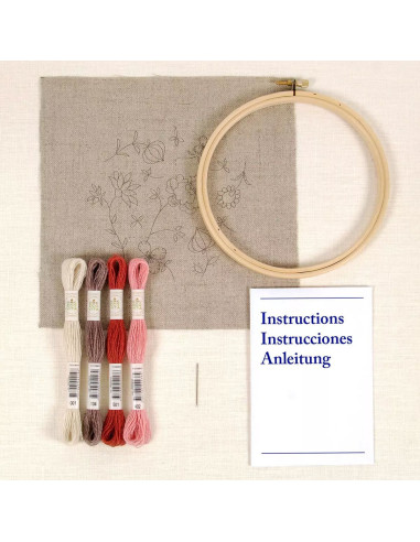 Kit broderie - Fleurs indiennes