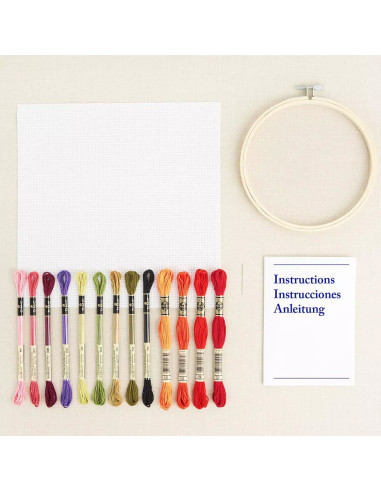 Kit broderie point de croix - Coquelicot rouge
