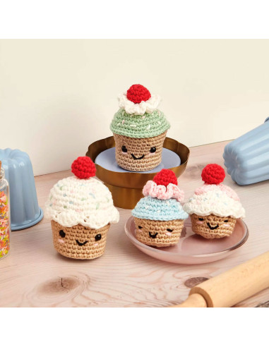 Kit amigurumi - Cupcakes cerises