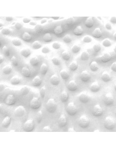 Tissu minky à pois - Blanc