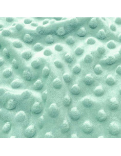 Tissu minky à pois - Céladon