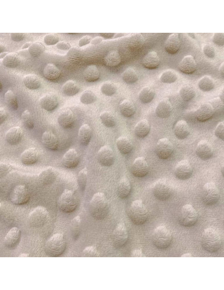 Tissu minky à pois - Taupe