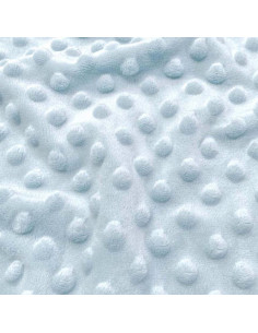 Tissu minky à pois - Bleu ciel