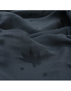 Tissu jacquard de viscose Streli Bleu Encre - Églantine & Zoé