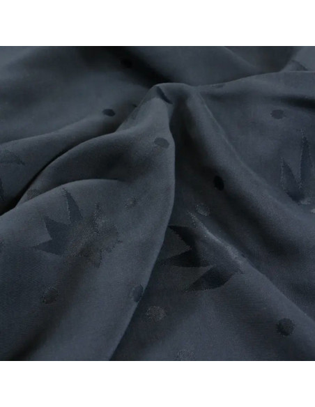 Tissu jacquard de viscose Streli Bleu Encre - Églantine & Zoé