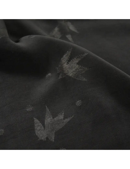 Tissu jacquard de viscose Streli Noir - Églantine & Zoé