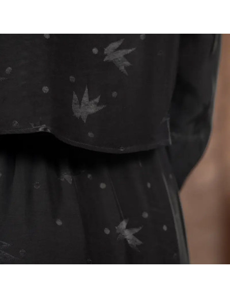 Tissu jacquard de viscose Streli Noir - Églantine & Zoé